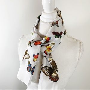 Retro Butterfly Print Scarf